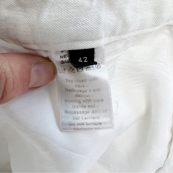 Joseph New Eliston Stretch-Gabardine Slim-Leg Trousers White Sz 6 - Picture 11 of 15